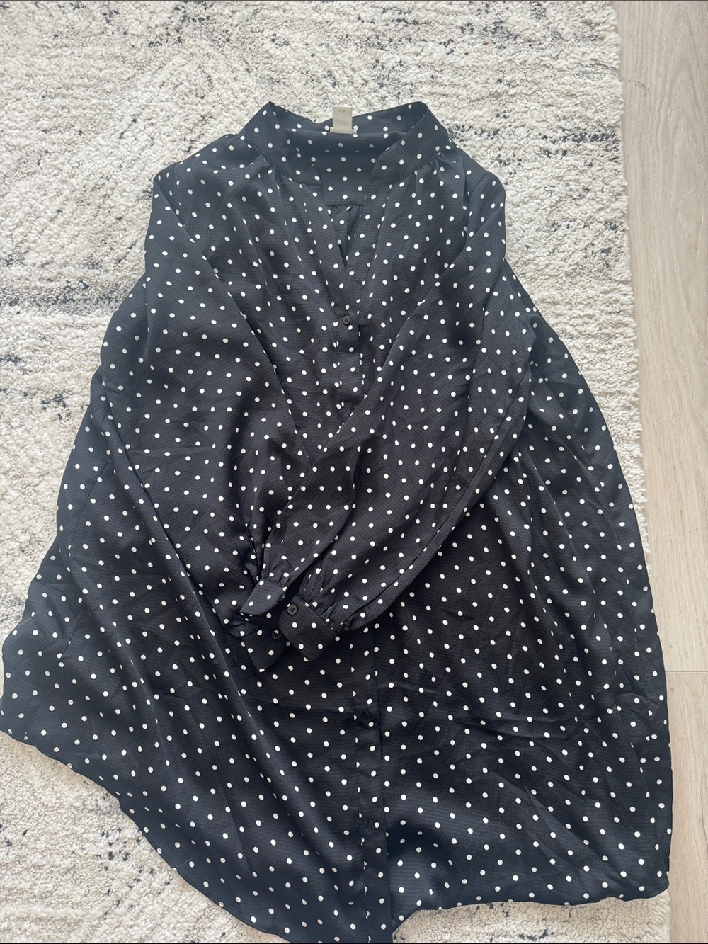 Black Polka Dot Blouse Dress